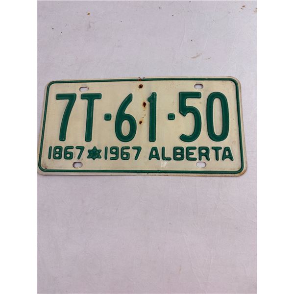 1967 Centennial Alberta License Plate