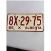 Image 1 : 1965 "X" Alberta License Plate - Prison Plate