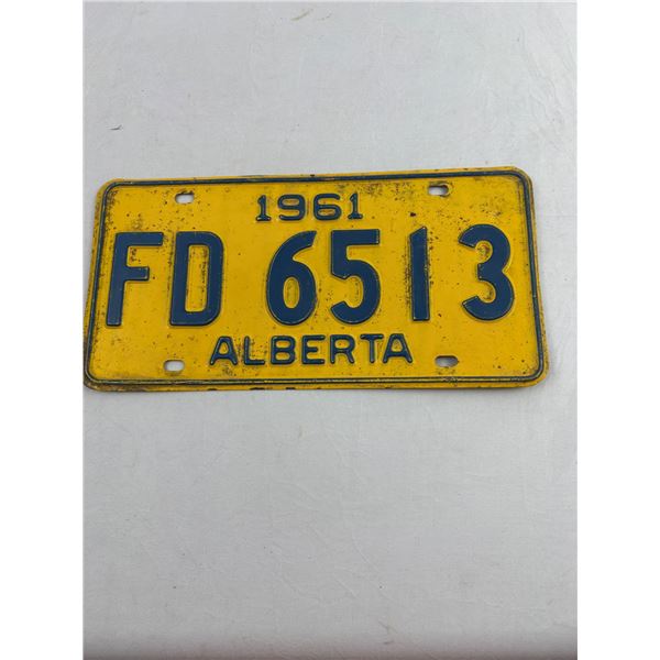 1961  Alberta License Plate