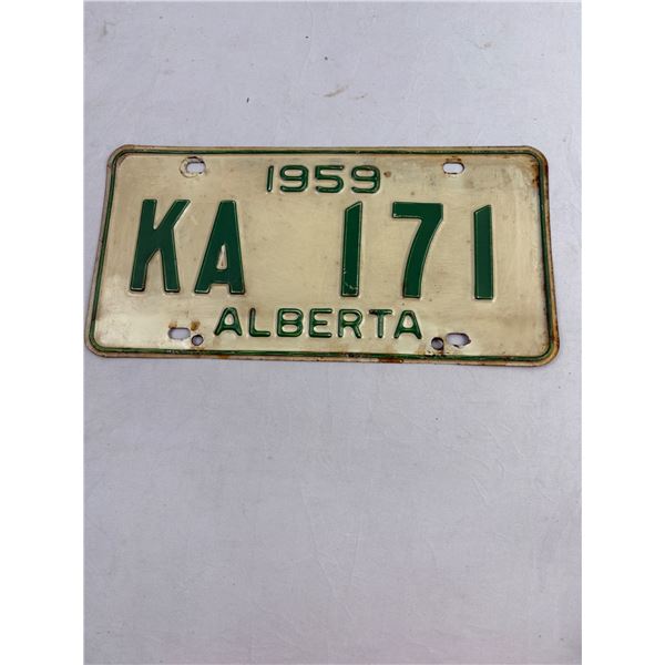 1959  Alberta License Plate