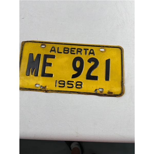 1958  Alberta License Plate