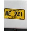 Image 1 : 1958  Alberta License Plate
