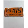Image 1 : 1954 Alberta License Plate