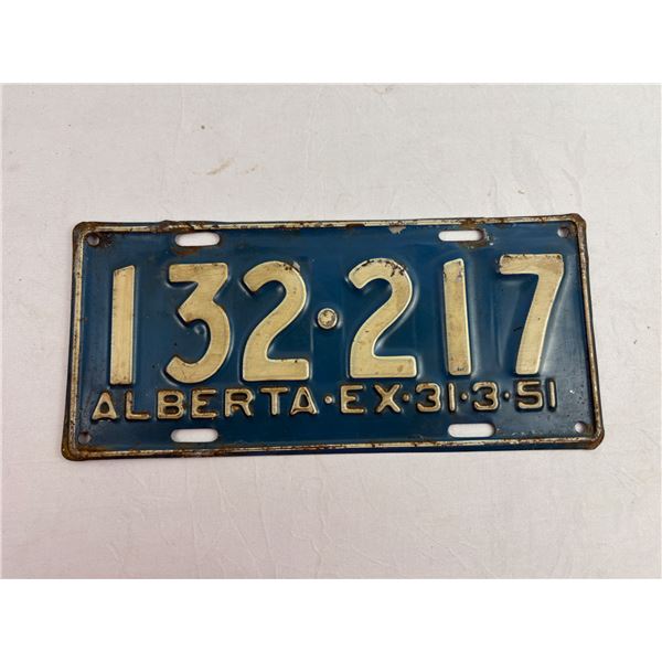 1951 Alberta License Plate