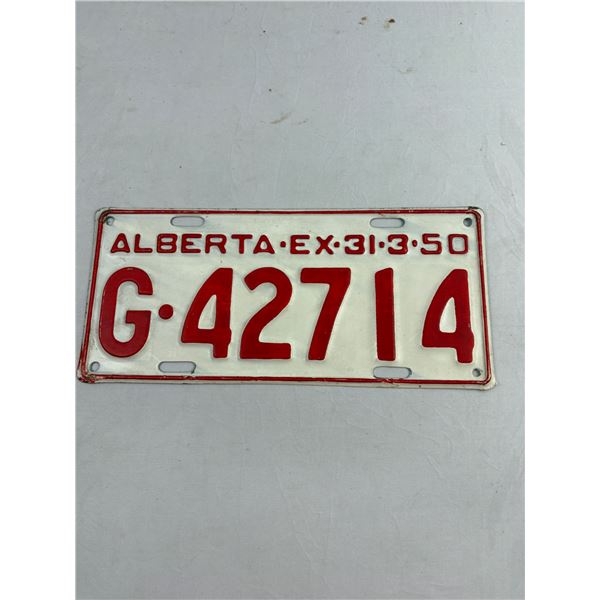 1950 Alberta License Plate