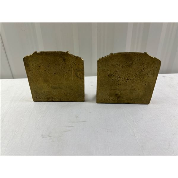 Antique Solid Brass Book Ends