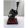 Image 1 : Vintage Cast Iron Lion holding Candlestick