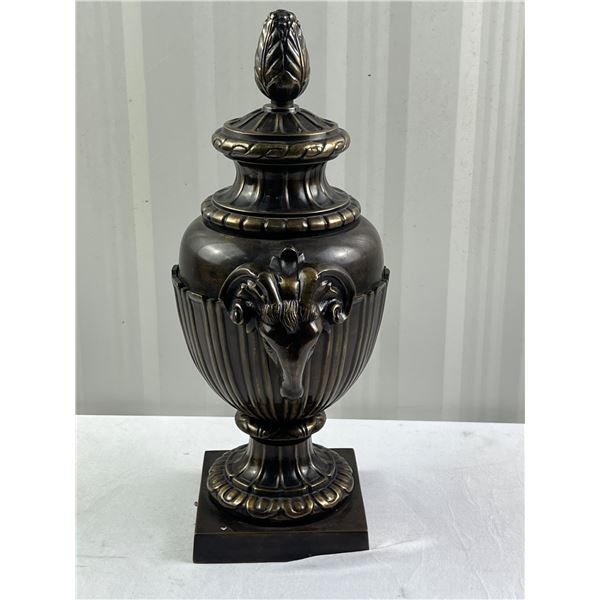 Vintage Cast Iron Urn with Ram Heads