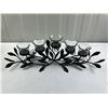 Image 1 : Tea Light Holders Faux clear glass inserts, silver base