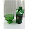 Image 1 : Vintage Green Glass Pitcher, Green Glass Bowl