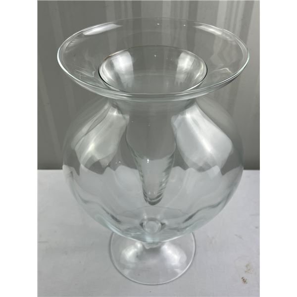 Large Clear Glass Vase with cone glass insert