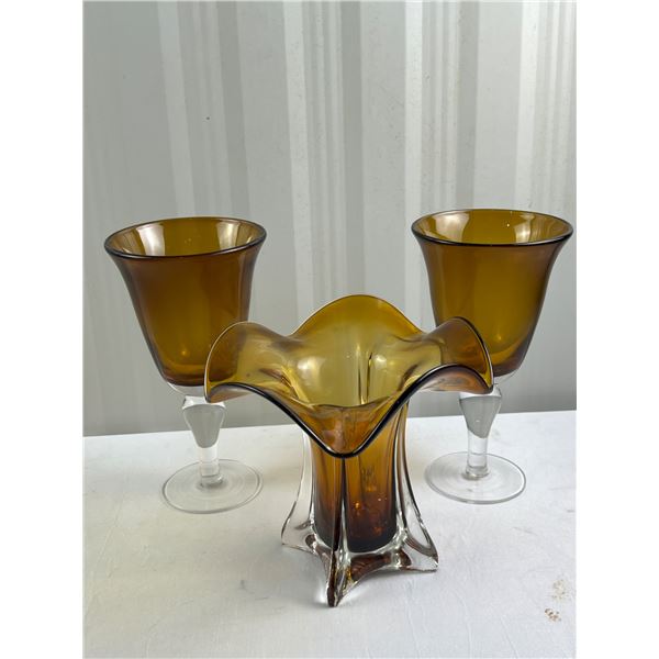 Vintage Amber Glass