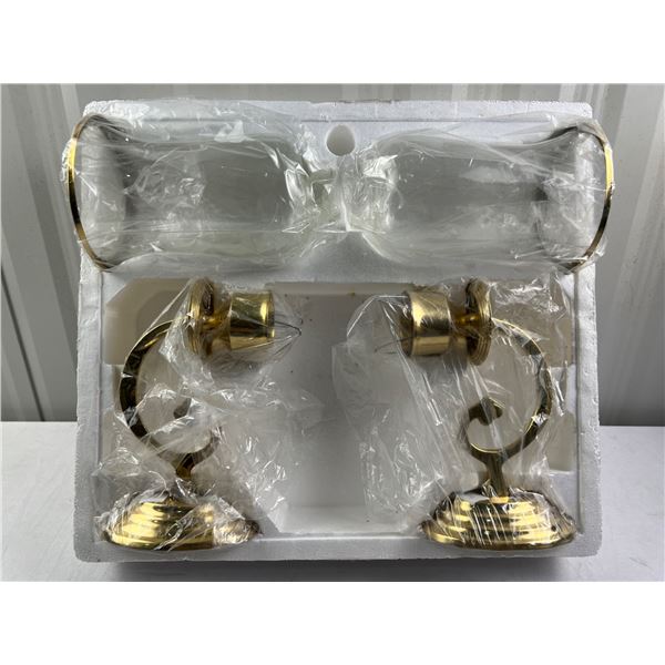 Solid Shiny Brass Wall Hurricane Lamps