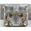 Image 1 : Solid Shiny Brass Wall Hurricane Lamps