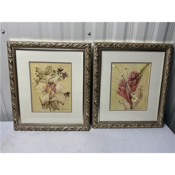 Vintage Shiny Wood Framed Wall Art