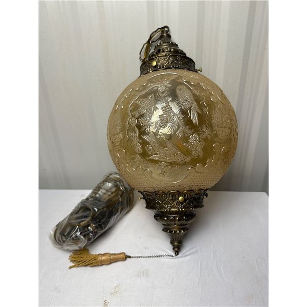 Vintage Glass Hanging Light Fixture