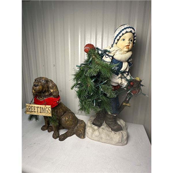 Christmas Boy and Dog