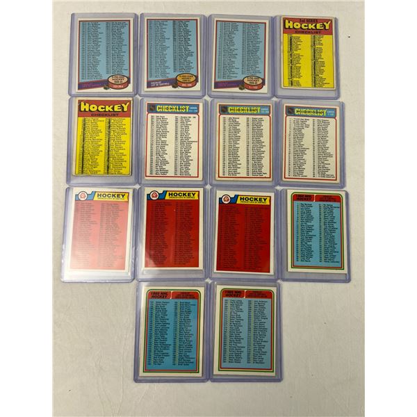Hockey Card Checklists