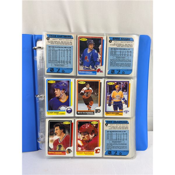 Binder of 86-87' O-Pee-Chee Hockey Cards