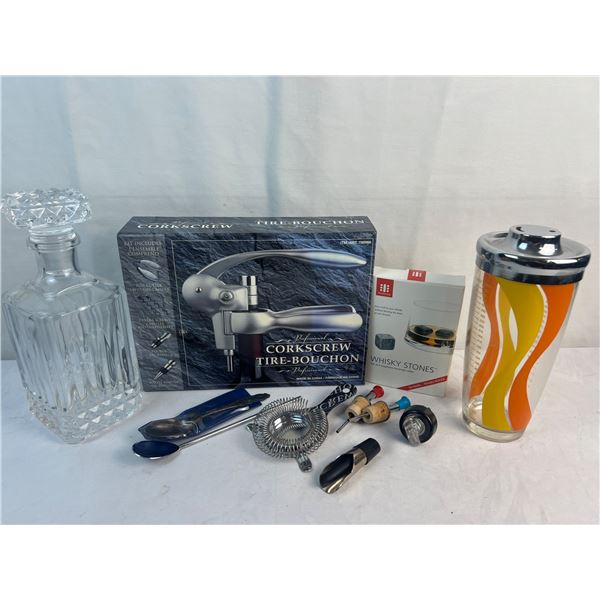 Barware - Some Vintage - Wine opener / shaker/whiskey cubes