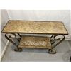 Image 2 : 2 Shelf Glass Metal table 14"x44"x30"High