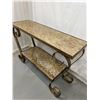 Image 3 : 2 Shelf Glass Metal table 14"x44"x30"High