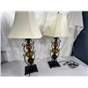 Image 1 : 2 Glass / Metal Lamps 31" high