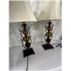 Image 3 : 2 Glass / Metal Lamps 31" high