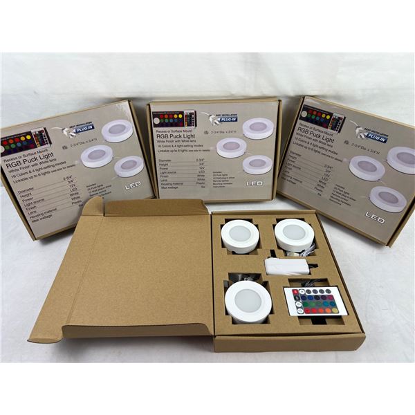 4 - RGB Puck Lights - new in box