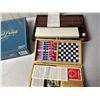 Image 2 : Trivial Pursuit, Rummy(New), assorted games in wooden box, Rummy(New)
