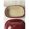 Image 2 : Pampered Chef Deep Covered Baker 3 litre size, maroon in colour, made in the U.S.A.