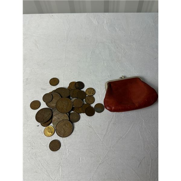 Canadian and English pennies 12 large ones from 1096 - 1946