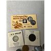 Image 2 : International coins, Carson City silver dollar, shrunken U.S. dollar bill,