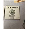 Image 4 : International coins, Carson City silver dollar, shrunken U.S. dollar bill,
