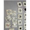 Image 5 : Canvas Deposit bag, and assorted international coins.