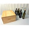 Image 1 : wooden Achaval Ferrer wine box with fermenting bottles, more bottles in wooden box