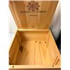 Image 3 : wooden Achaval Ferrer wine box with fermenting bottles, more bottles in wooden box