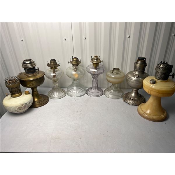 8 misc. table oil lamps