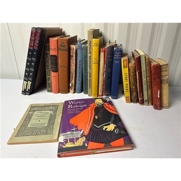 Antique Books lot of 15 1920s to1960s, Charles Dickens  Henry Van Dyke, Robert Bird, Mark Derby,