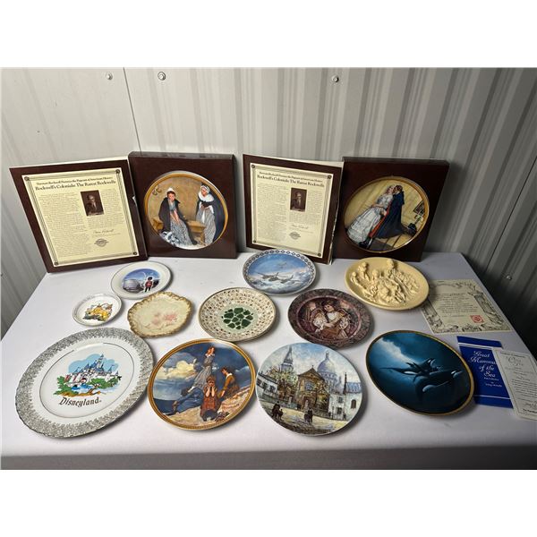 Collectable Plates lot of 13 , Aynsley China, Limogues, Bradford Echange, Disneyland 1970.