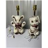 Image 1 : Antique 1940s/50s bear and dog childrens lamps working