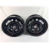 Image 1 : Set of 2 New 15" Gloss Black Steel Wheels/Rims – 4x100 Bolt Pattern