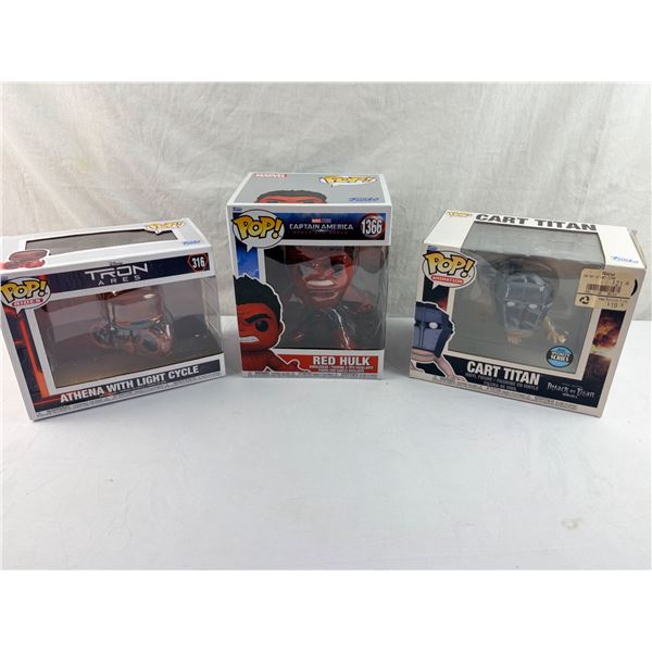 3-Lot Funko Pop! Set – Red Hulk, Tron, Cart Titan