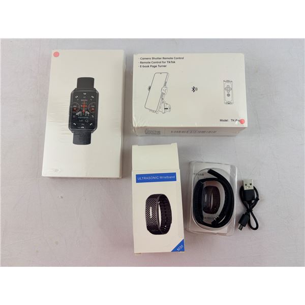 Pink Fitness Watch, Ultrasonic Wristband & Remote Page Turner Set