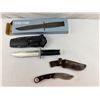 Image 1 : Cold Steel Leatherneck Combat Knife & Bushcraft Rosewood Handle Knife Lot