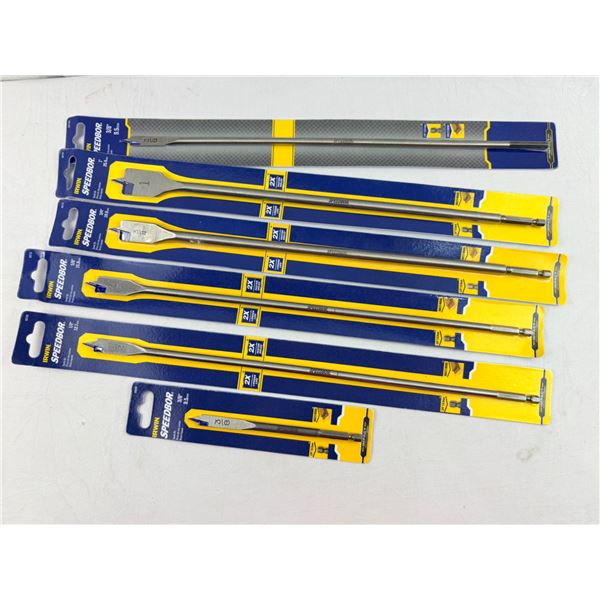 Irwin Speedbor Spade Bit Set 6 Piece Lot 5/8 Inch to 1 Inch