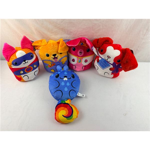 5 Lot Dogs Vs Squirls Jumbo 8 Inch Bean Bag Plush Stuffed Animals New