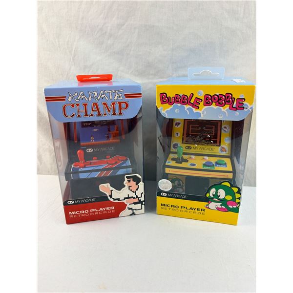 2 Lot Retro Arcade Games Karate Champ & Bubble Bobble Classic Mini Machines