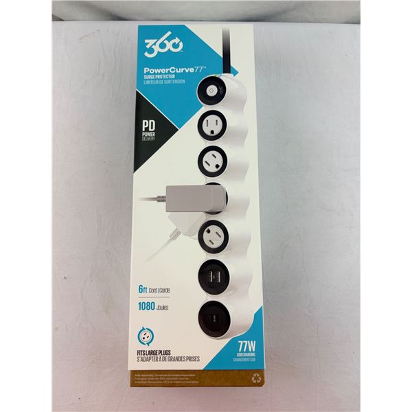 PowerCurve 77W Braided 4-Outlet Rotating Surge Strip