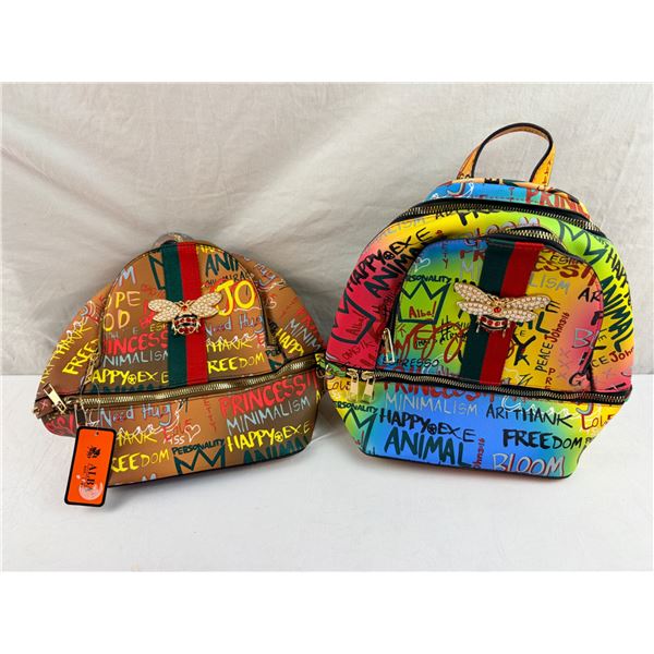 2 Lot Queen Bee Alba Convertible Handbag Backpack Purse Shoulder Bag New